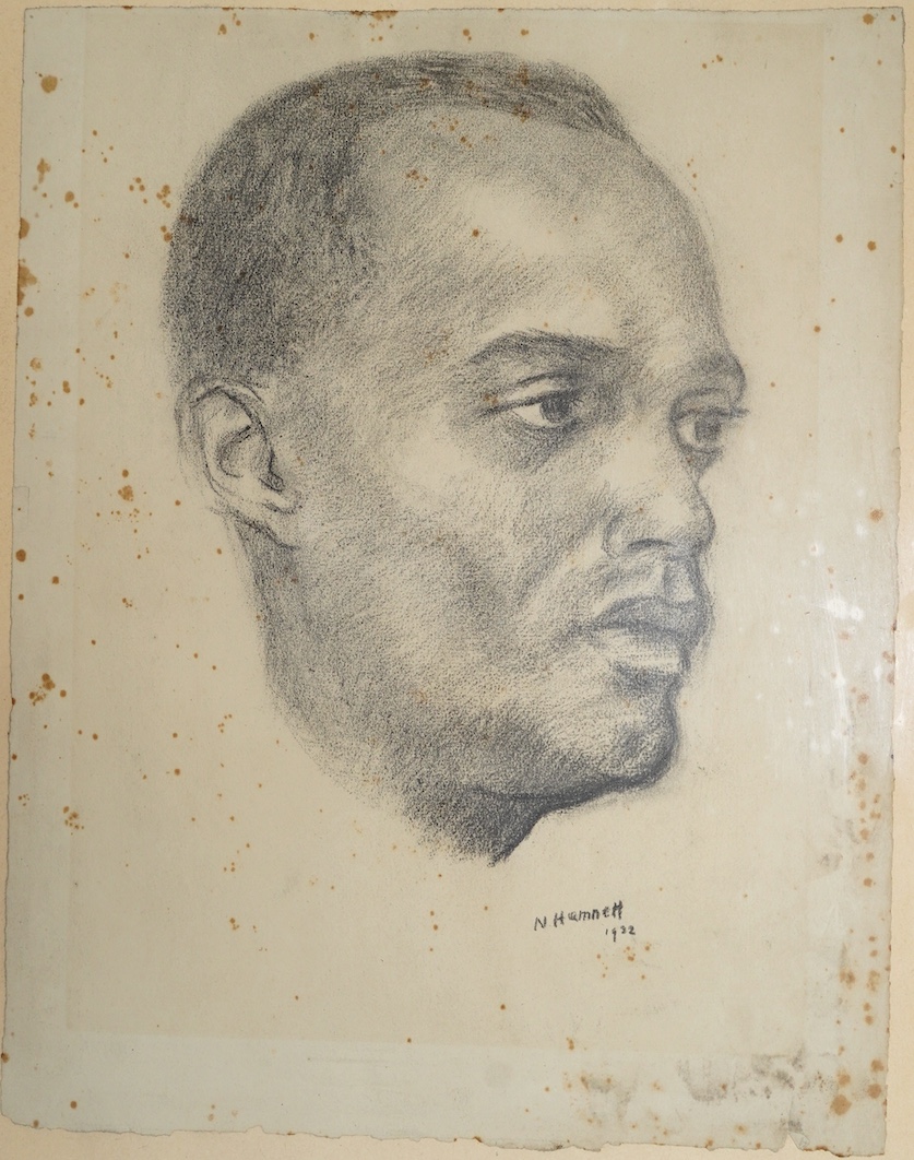 Nina Hamnett (British, 1890-1956), Head study, charcoal on paper, 41 x 32cm